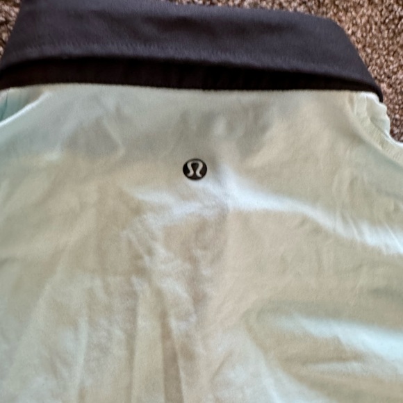 Lululemon Mens Polo Short Sleeve Shirt Teal Charcoal Collar No Size Approx M - Picture 5 of 5